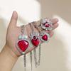 New Fashion Personality Handmade Silver Color Enamel Red Heart Pendant Necklace for Women Halloween Party Temperament Jewelry