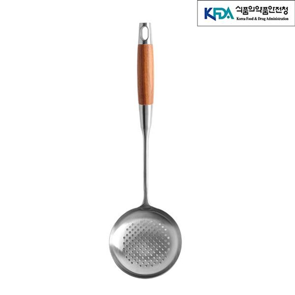 [Kochutensilien] Rosenholz Edelstahl Schöpfkelle (36x11cm)