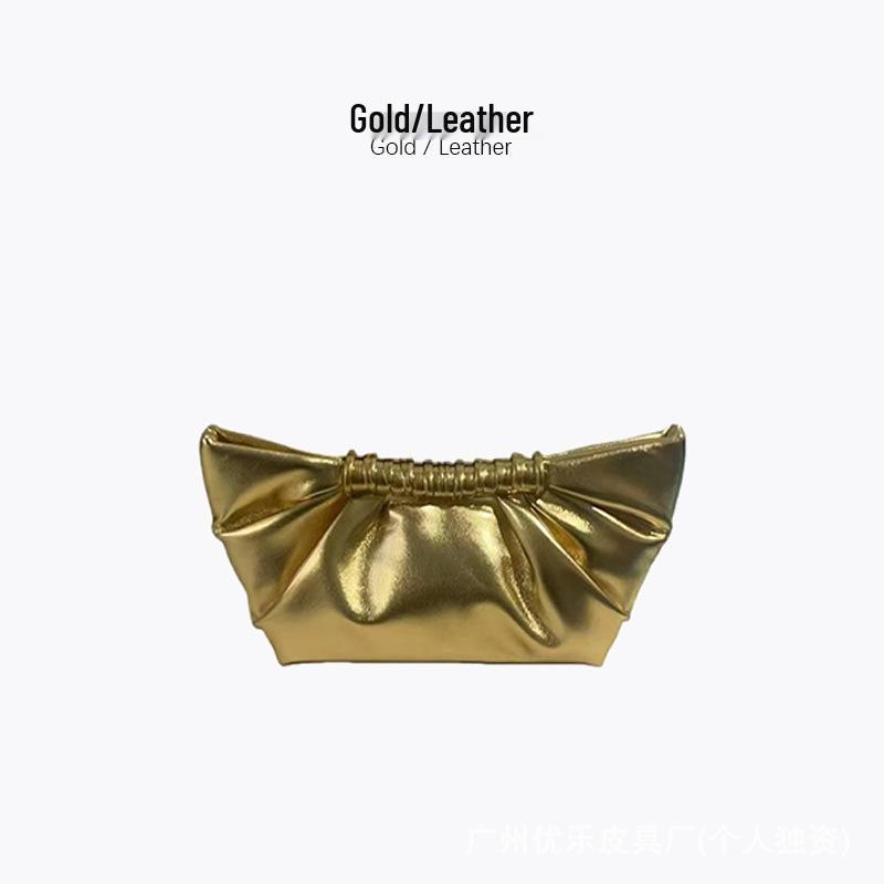 Bolso de mano plisado metálico JW PEI Leia - Bolso cruzado de noche a la moda