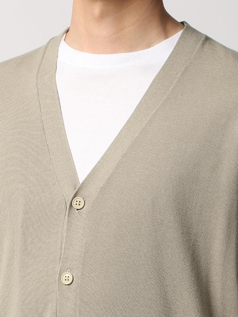 Good Spec Knit Cardigan / V-neck / Washable / High-twist cotton acrylic jersey / Plain