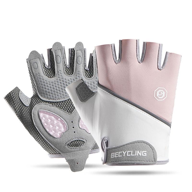 Fitness Cycling Gloves Outdoor Sports Training Golf Silicone Anti-slip Wear-resistant Ice Silk Breathable Half Finger