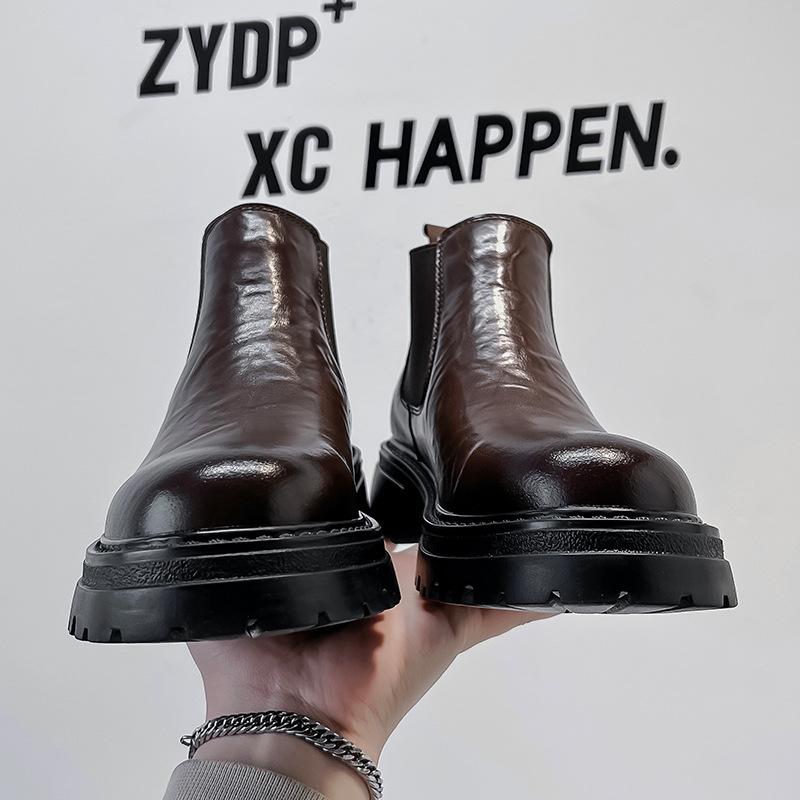 2024 New Men's Martin Boots Autumn Versatile Trend Set Feet One Pedal Thick-soled Height Increasing Men's Boots 2114-A