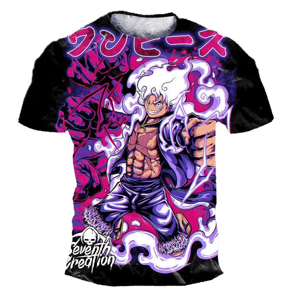 Mode Kid Anime One Piece Luffy T-Shirt Jungen Kleidung Kinder Jungen T-Shirt Kinder T-Shirt Sommer Kurzarm Tops Tees