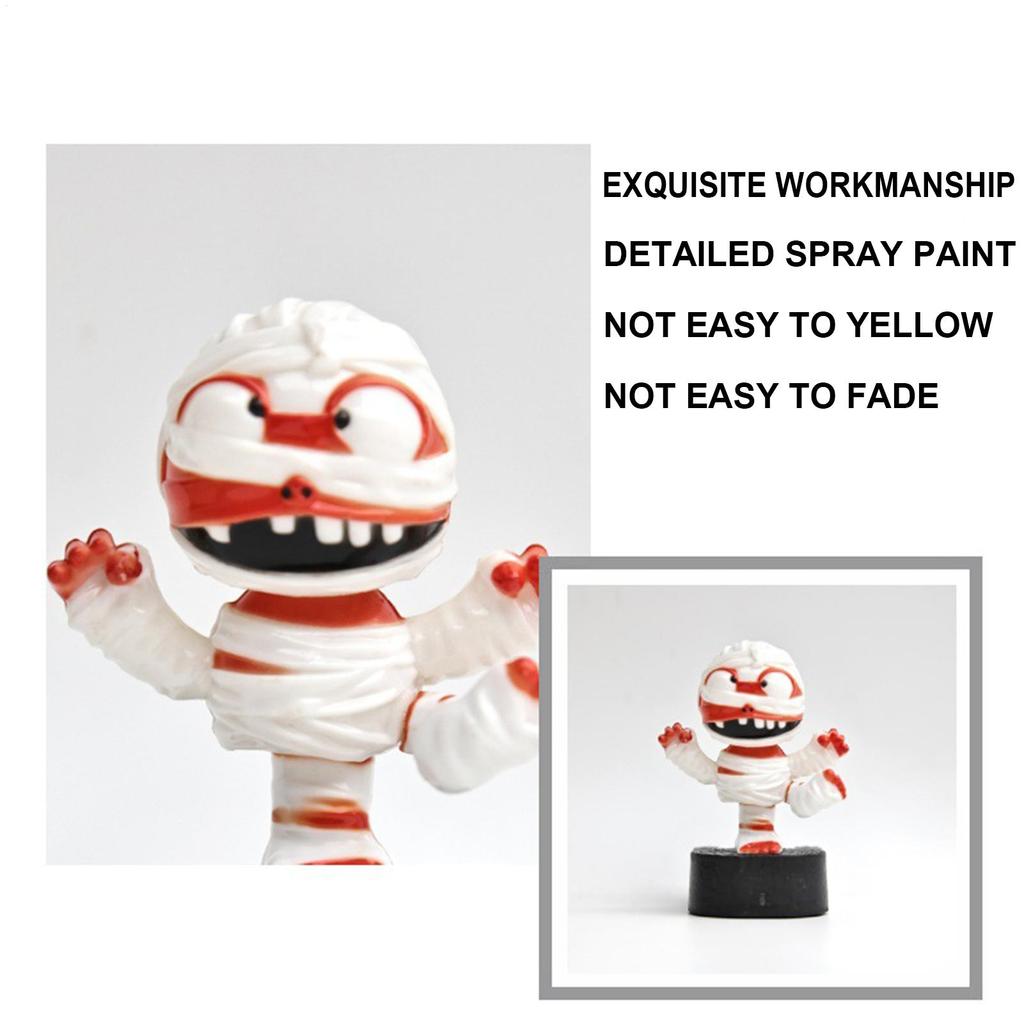 Solární energie Dekorace na palubní desku auta Palubní deska Mumie Třesoucí se figurky Solární energie Malá halloweenská dekorace pro vozidlo Auto