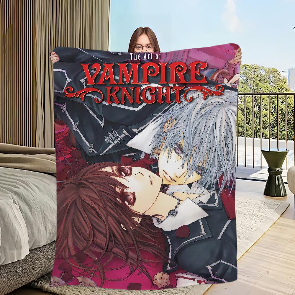 manga classic anime cool art v-Vampire Knight Flannel warm soft plush blanket for sofa living room office bedroom travel gift