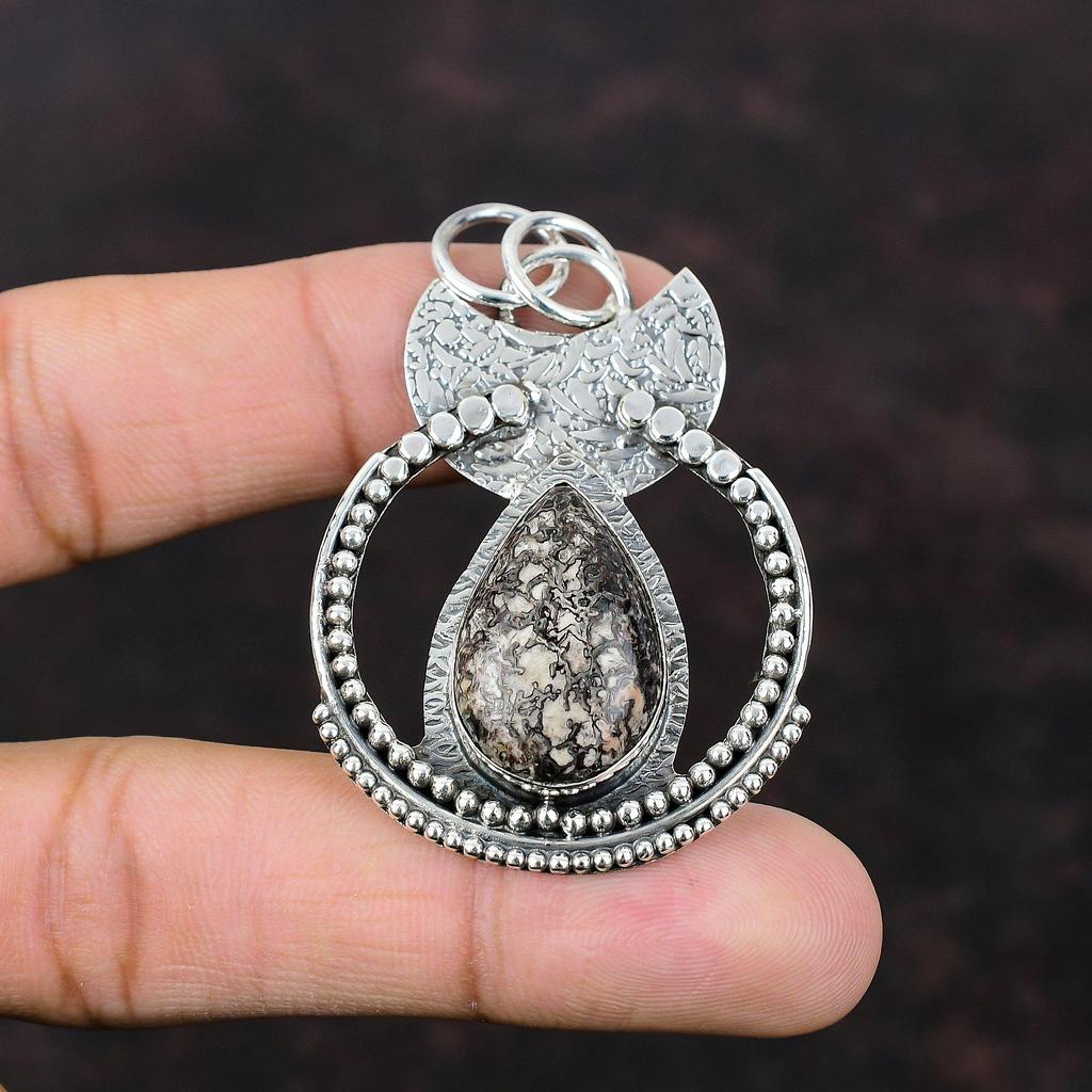 Dinosaur Bone Pendant Real Gemstone Pendant Decent Jewelry 925 Sterling Silver Pendant Handmade Birthstone Pendant Silver Jewelry For Gifts