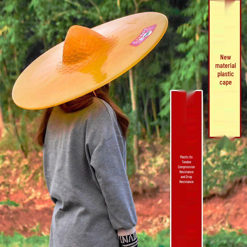 Conical Rain Hat: Waterproof Sanitation Worker Headwear and Fishing Umbrella