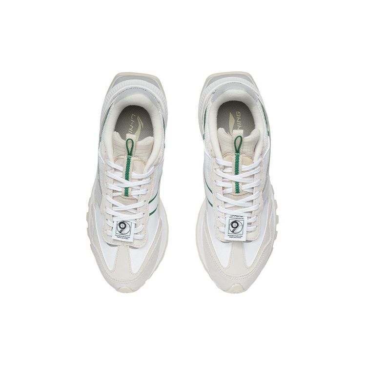 Li Ning Fang Yuan Evo Comfortable Fabric Synthetic Leather Two-Layer Suede Shock Absorbing Non-Slip Low-Top Running Shoes AGCR228-5