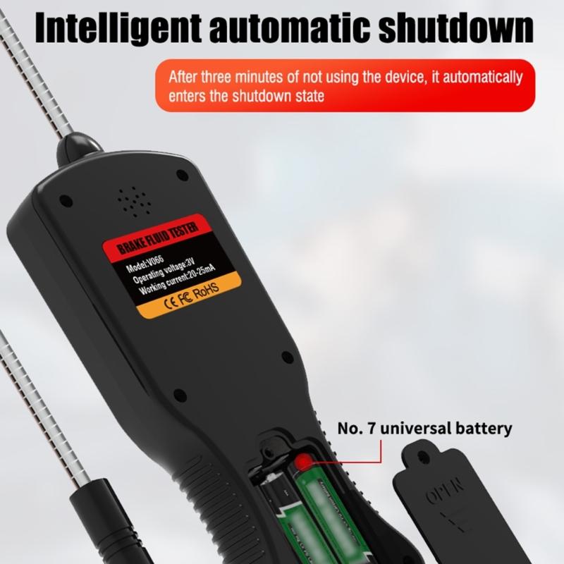 Electronic Brake Fluid Tester Universal Oil Moisture Meter Car Testing Tool 12V