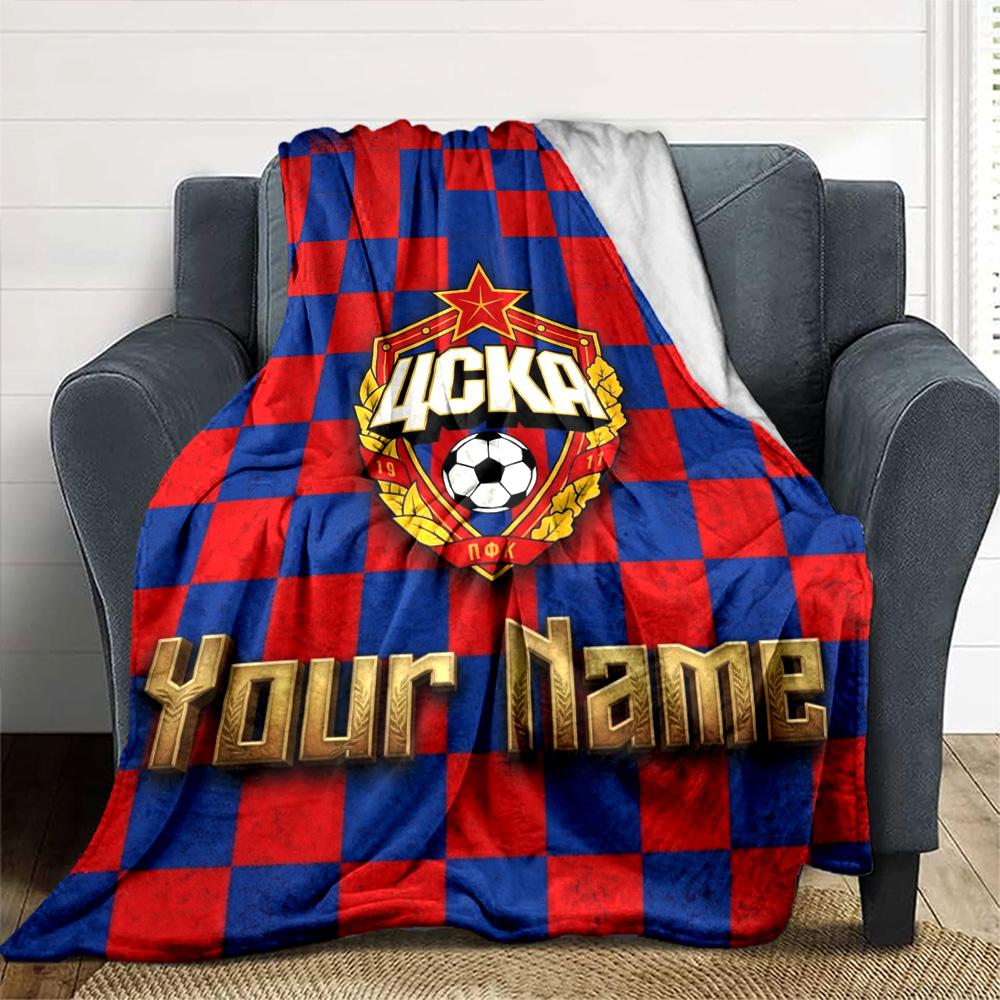 Name Custom PFC CSKA Moscow Print Flannel Blanket High Quality Warm Comfortable Cover for All Seasons Perfect for Gifts Home Decor