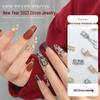 New Year Luxe Zircon Nail Art: Gold & Silver Sparkling Diamond Pendant with Fu Character