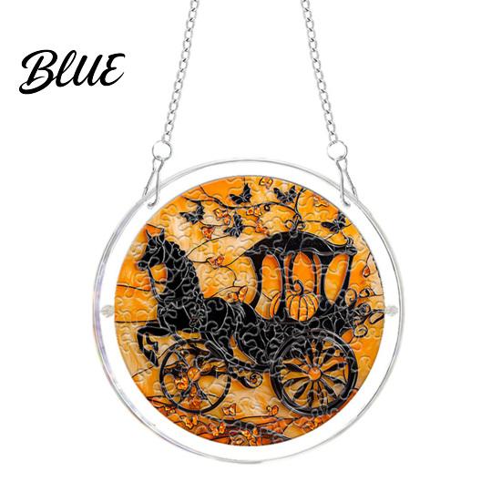 Cute Spooky Puzzle Halloween Acrylic Suncatcher Window Hanging,7.87 Inch Sun Catcher Themed Gift Idea Decoration Ornament Ideal for Gifting and Home