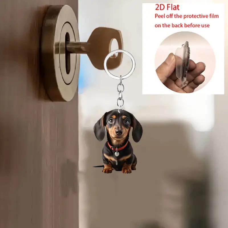 2D Flat Acrylic Cute Car Decoration Pendant Keychain