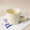 Nordic Black and White Ceramic Mug Home Office Water Cup Coffee Cup Simple Fat Handle Couple Cup Creative Kitchen Bar Supplies