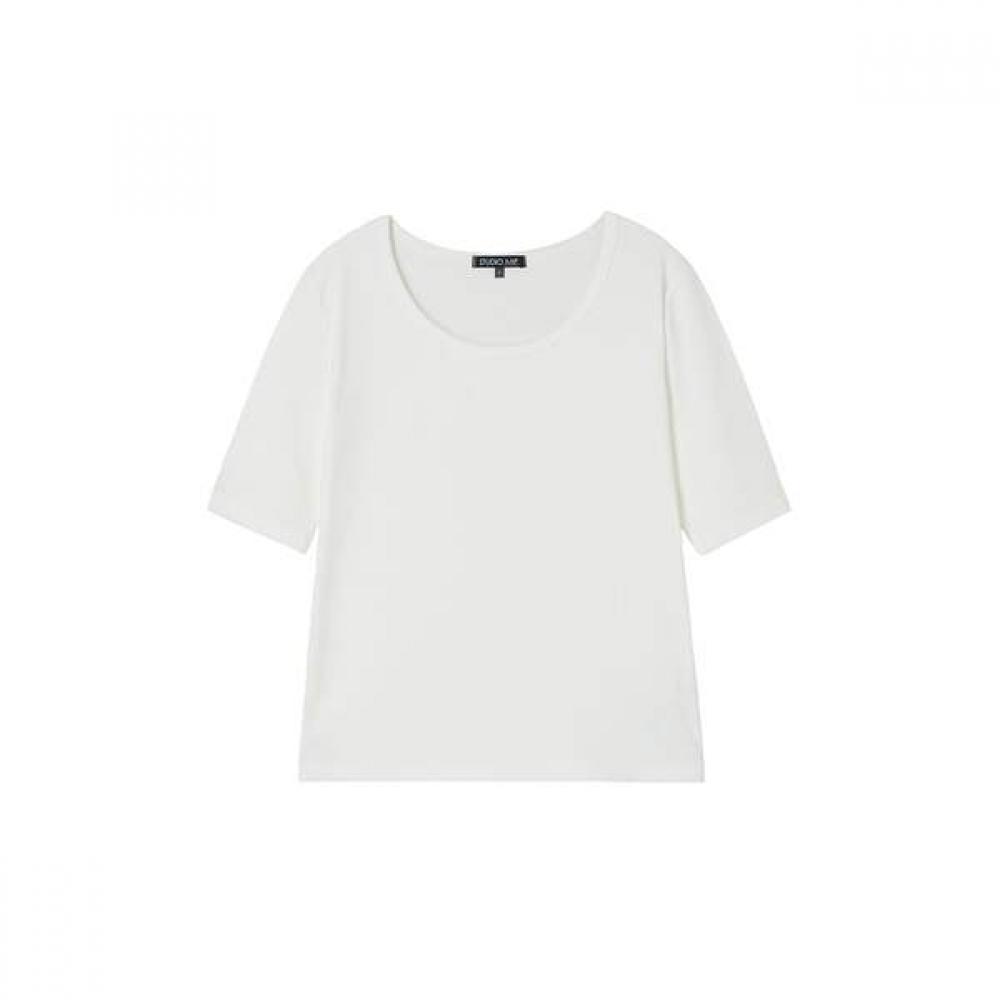 

Lap Scoop Neck Slim ShorT Sleeve T shirT as2cT460 IV (ivory)/FF