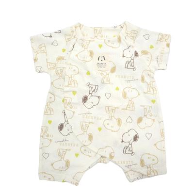 Snoopy Mesh Jersey Print Kurzarm mit Frontöffnung Babykleidung für Jungen und Mädchen 215152618 [TAKIHYO] Pre-all Allover Off-White 50-60