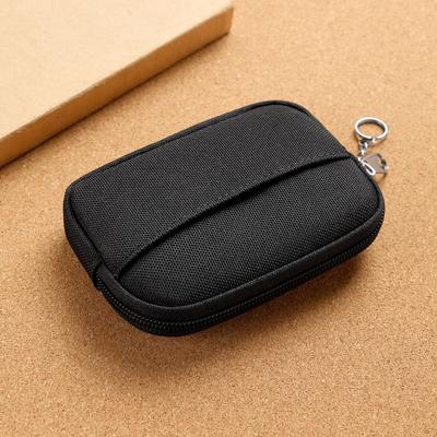 Square Portable Coin Purse Oxford Cloth Card Holder Men Wallet Lightweight Korean Style Mini Earphone Storage Bag Earphone Bag