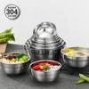 8 Size Stainless Steel Rice Soup Fruit Salad Bowl Snack Bowls Silver Tableware For Home Kitchen Food Container Accessories