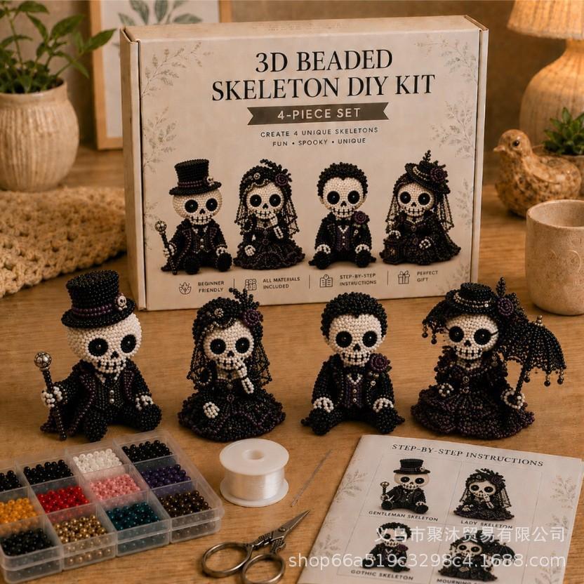 3D Zvířátko z korálků DIY sada Kompletní sada s různými korálky, nástroji a příslušenstvím pro ruční řemeslné projekty a kreativní aktivity