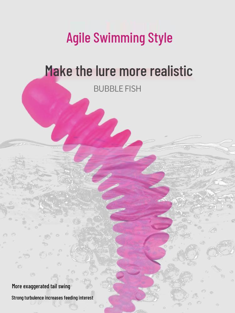 3.5cm Japanese Needle Tail Micro Jigging Rod with Soft Bait Lure for Green Perch & Mandarin Fish - 4.8cm Straight Tail Worm