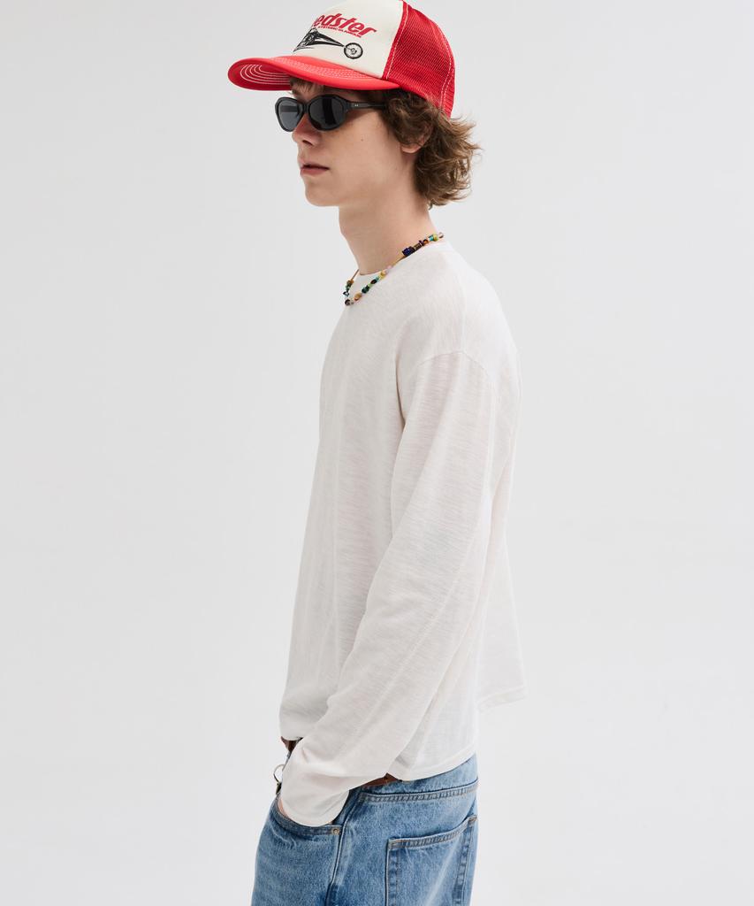 LEIRE Slub Back Line Long Sleeve T-Shirt [Ivory]