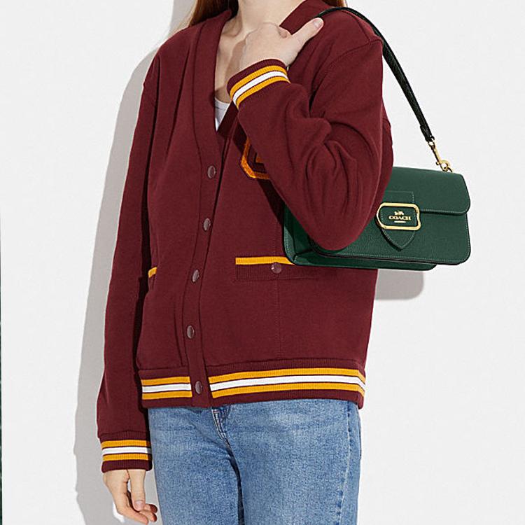 New COACH Cow Leather Portable Crossbody Bag Shoulder Bag Women's Dark Green CE561-IMV1Y