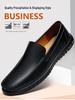 Men's Genuine Leather Loafers - Soft Sole, Breathable & Trendy Driving Shoes