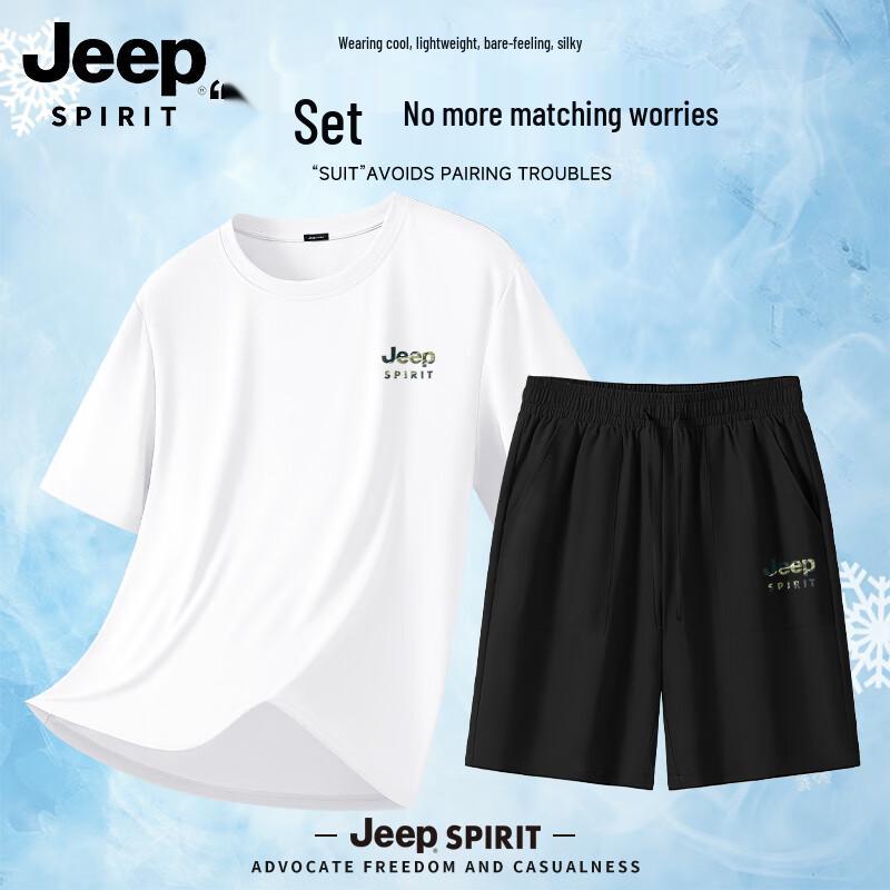 Мужской комплект: футболка с коротким рукавом и шорты JEEP SPIRIT с охлаждающим эффектом L