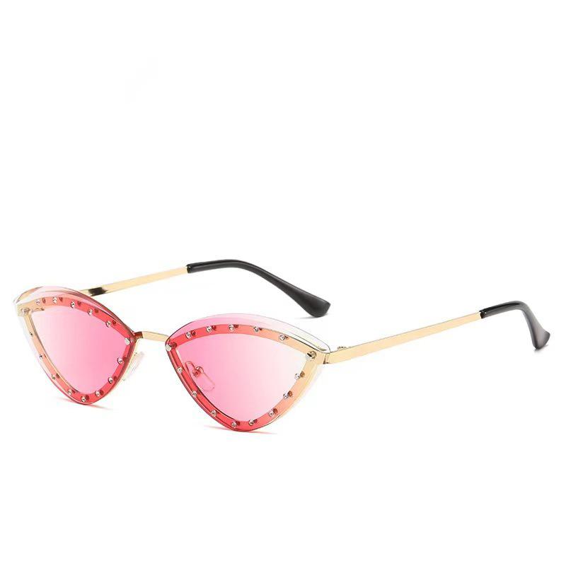 Cat Eye Metal Frame Sunglasses Women Men Oval Vintage Sun Glasses for Female Shades Male Eyewear Elliptic Sunglasses for Female