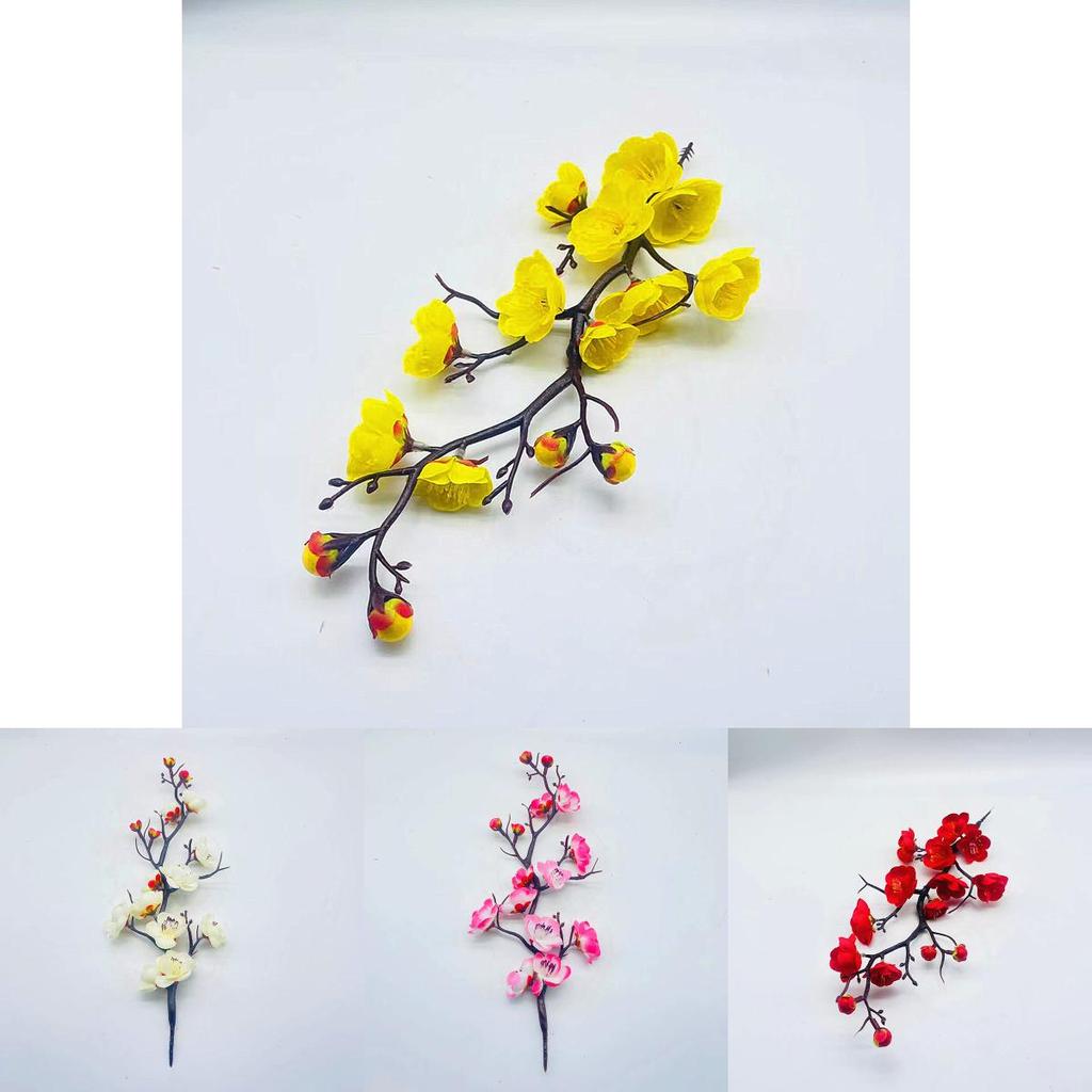 Artificial Plum Blossom Branch With Silk Material For Home Decoration And Gift Giving