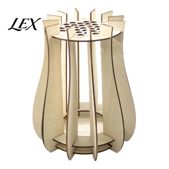 Handcrafted Floral Display for Shelf Wooden Puzzle Flower Vase, Stand Flowers or Durable Natural Material Holder Artificial Flowers, Decorative