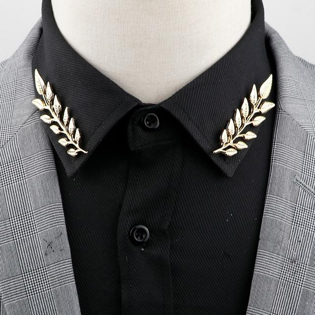 1 пара ретро булавки для лацкана брошь классическая винтажная стильная стильная брошь-булавка в виде листа дерева на воротник с вырезами корона для рубашек костюмов нагрудная булавка украшение