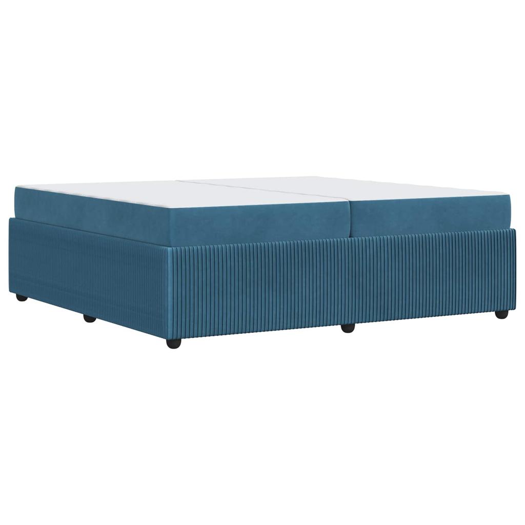 Bed Frame with Mattress Blue 200 x 200 cm Fabric
