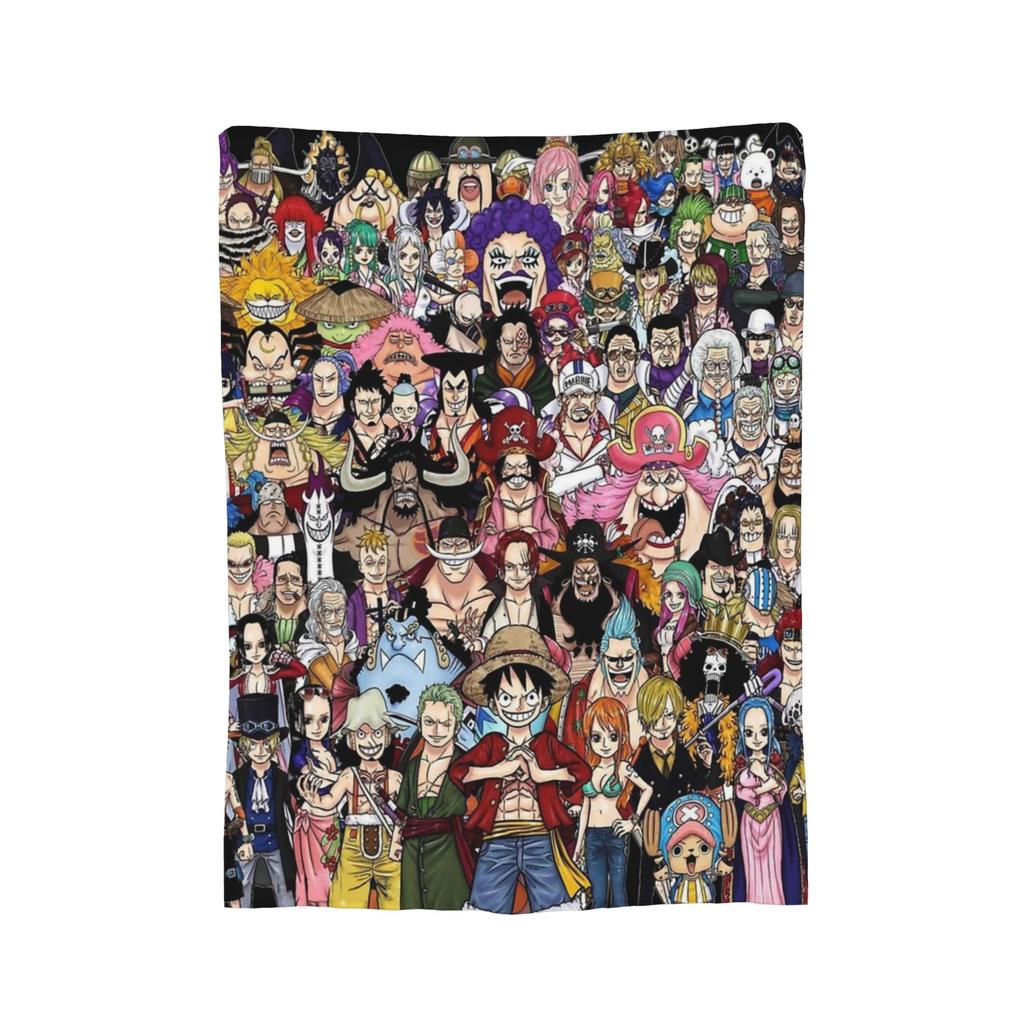 Coperte Anime Monkey D Luffy Flanella Divertenti Calde Coperte da Lancio per Biancheria da Letto Soggiorno Autunno/Inverno