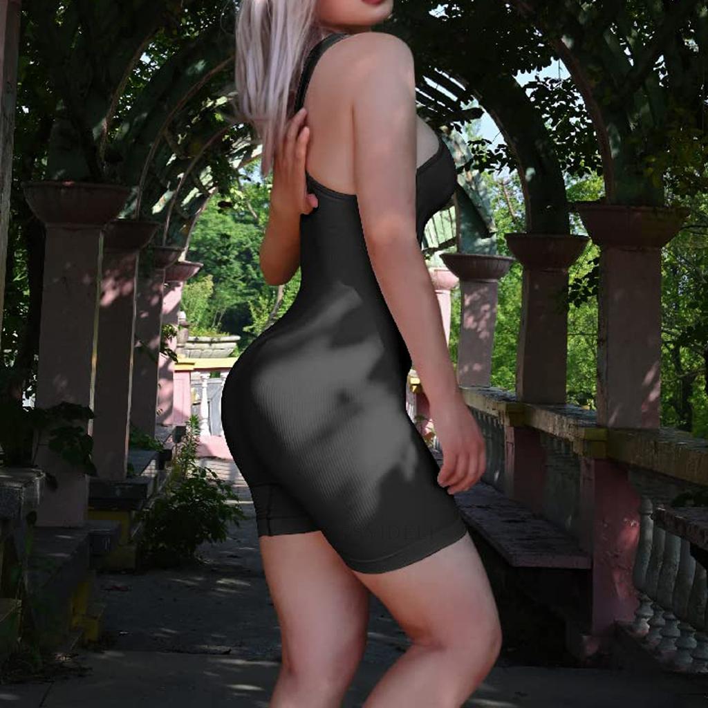 Women's Yoga Rompers Ribbed Spaghetti Strap Exercise Romper One Shoulder Sleeveless One Piece Jumpsuit Fitness Jumpsuits