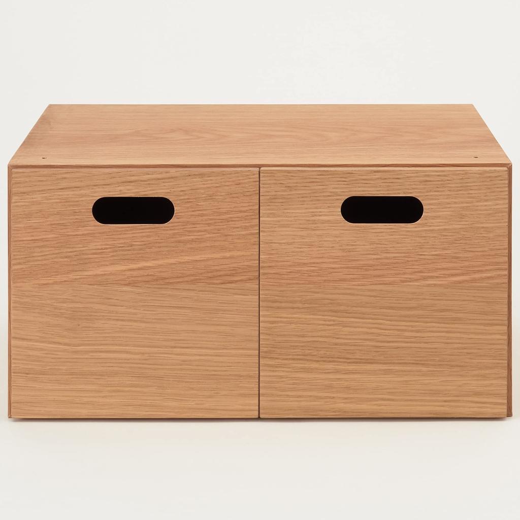 MUJI Stacking Chest Width 37 X Depth 28 X Height Half 2 Drawers Oak Veneer 12381129 18.5cm