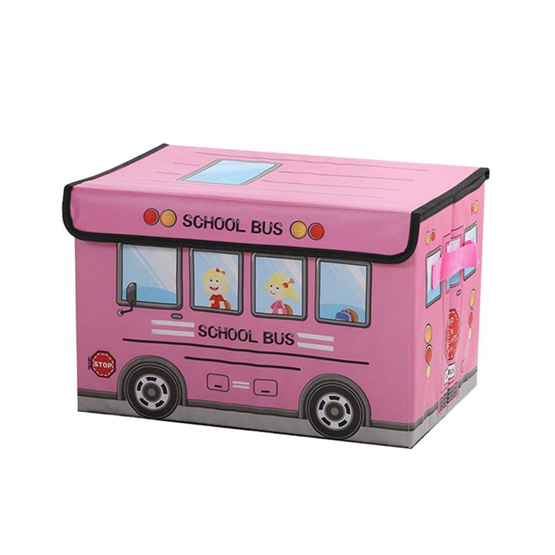 Neue Große Zusammenklappbare Aufbewahrungsbox Cartoon Schulbus Faltbare Kinderzimmer Spielzeugbox Auto Snackbox Heimaufbewahrung Feuchtigkeitsdichte Box