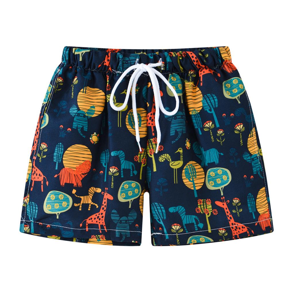 Boy's Spring and Summer Casual Shorts Fashion Print Beach Shorts
