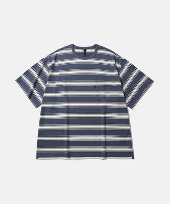 MOIF [Ss26] One Pocket H/S Tee / Blue Stripe