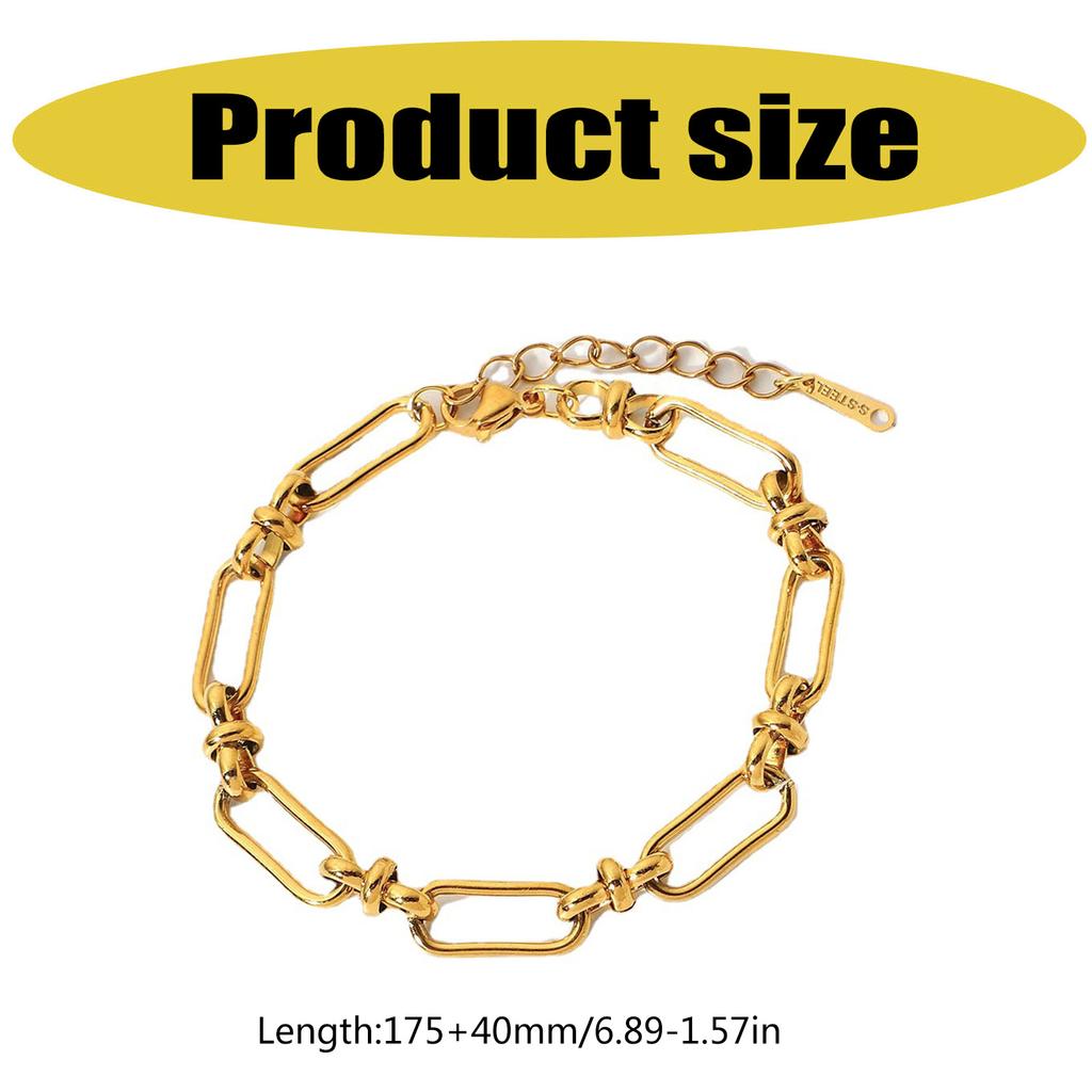 Multipurpose 18K Gold Plated Crosses Link Chain Bracelet Set Accessory for Women With U Shaped Buckles Lock Designs