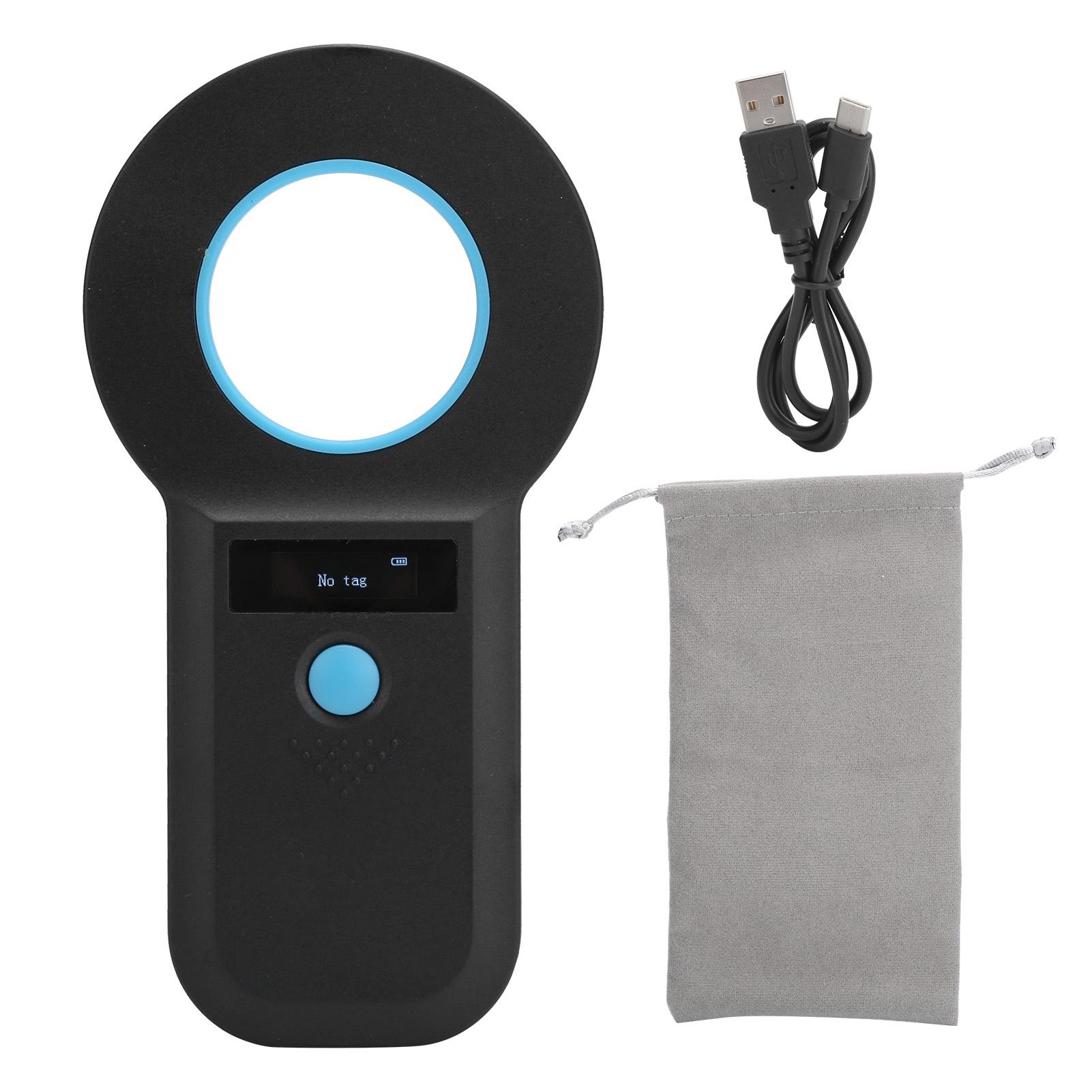 Animal Tag Scanner Portable OLED Pet Dog Cat Label Reader 134.2kHz W90B EMID FDXB bianco