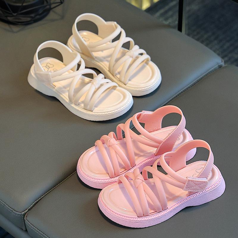 New summer slippers girls cool soft sole non-slip comfortable fashion Roman style middle and older children sandals
