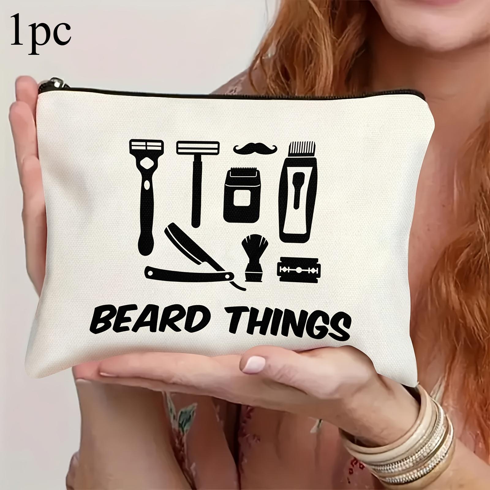 

1pc Funny Toiletry Bag Beige Travel Pouch with Black Zipper Toiletry Travel Bag Perfect for Father S Day Or Best for Man Present