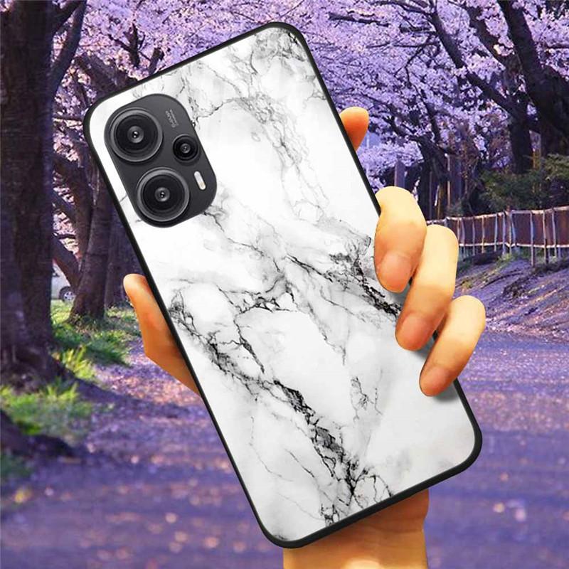 For Xiaomi Poco F5 5G / F5Pro Case Tempered Glass Lake Moon Hard Phone Cover for POCO F5 Pro Capas Funda on PocoF5 Luxury Coque