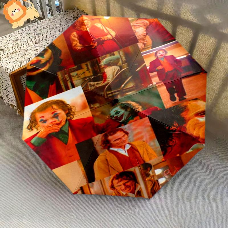 Joker'S Wild Card Trick Folding Umbrella Umbrella Suitable For All Seasons Printing Umbrella Travel