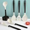 7Pcs Soft Silicone Cooking Spoon And Spatula Set Kitchen Tool With Ergonomic Handles For Nonstick Cookware