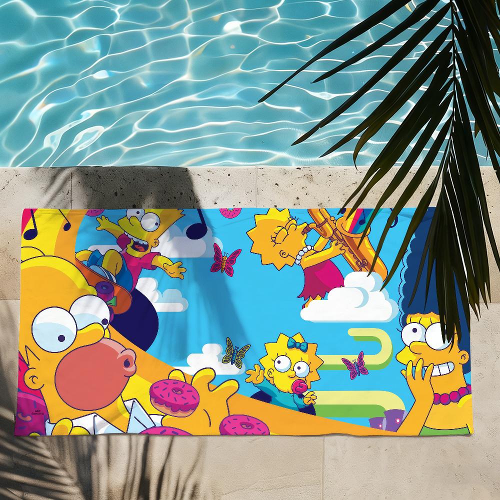 The S-simpsons Cartoon Towel Towels For Beaches Yoga Studios Gyms Hot Springs Swimming Pools And Picnics