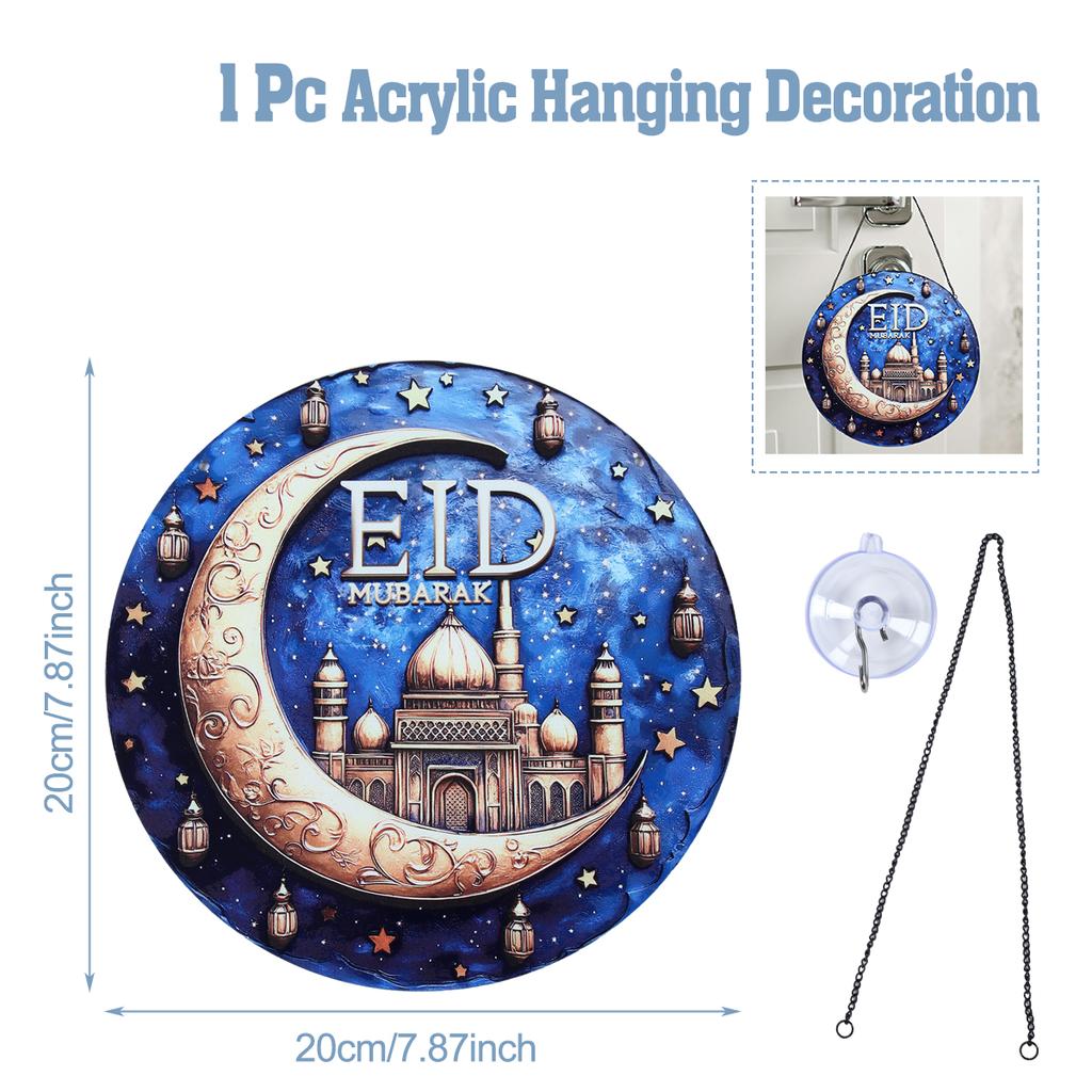 Eid Mubarak Acrylic Hanging Ornaments Ramadan Kareem Ramadan Decoration for Home 2025 Islamic Muslim Eid Al-Fitr Party Supplies