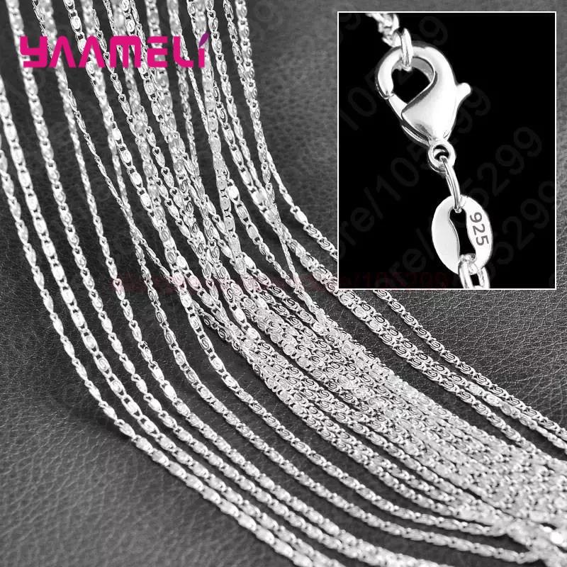 5Pcs Real 925 Silver Women Men Chains Necklace Jewelry Components Making Accessories for Pendant