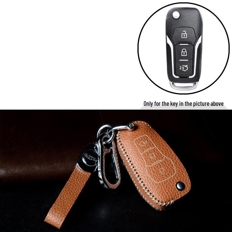 Universal Nappa Leather Key Cover for Honda, Toyota, Hyundai, Nissan - Car Modification Accessory